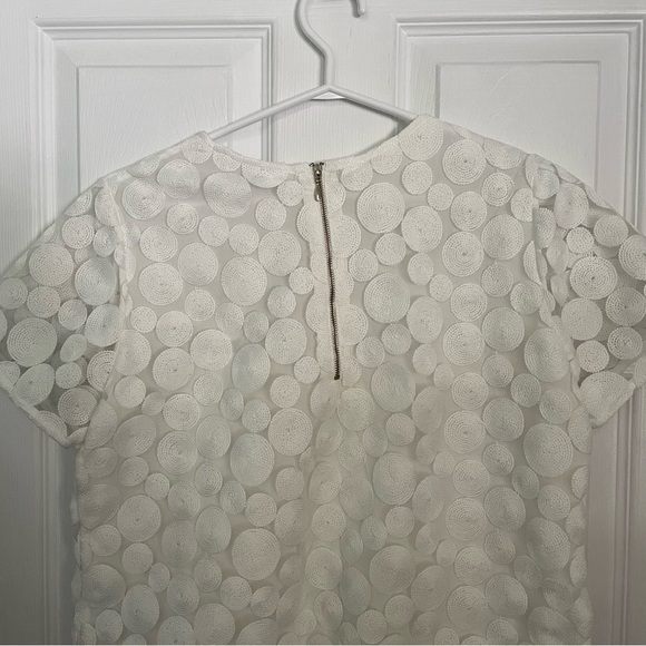 Anne Fontaine White Short Sleeve Blouse 42 EUC - Picture 3 of 5
